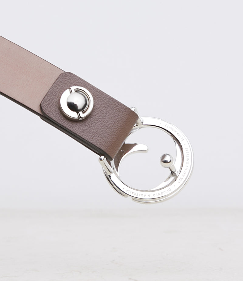 Mini Sterling Silver & Taupe Belt