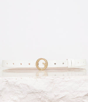 Lot - Vintage Versace Medusa White Leather Belt